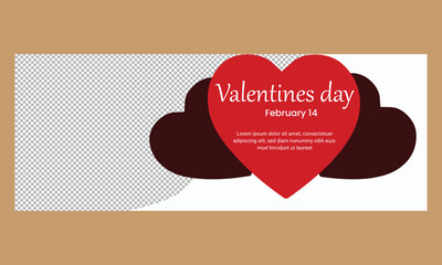 Happy Valentine's Day social media Facebook cover design template