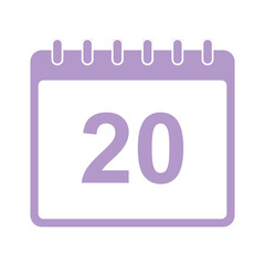 Calendar showing the date 20