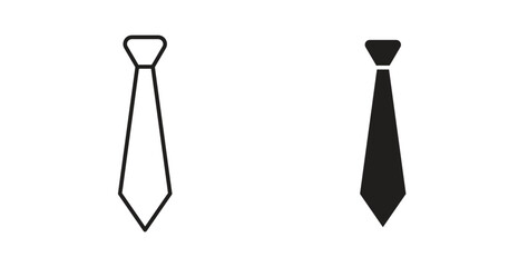 Tie icons silhouettes. Vector elements for design.