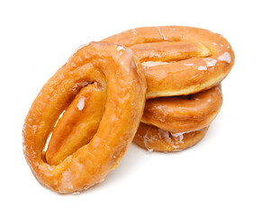 Sugary donut isolated on a white background 