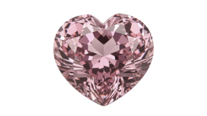 Pink faceted heart gem on a transparent background PNG image