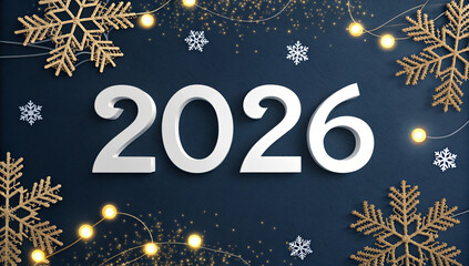 Golden Snowflake New Year 2026