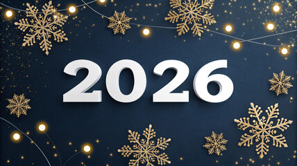 Golden Snowflake New Year 2026