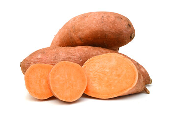 Sweet potato on the white background