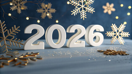 Golden Snowflake New Year 2026
