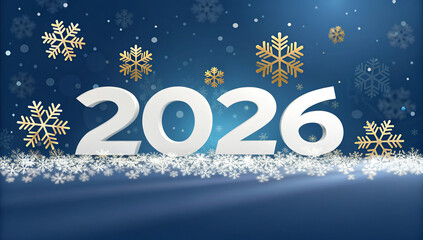 Golden Snowflake New Year 2026