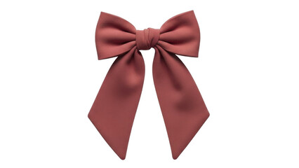 Dusty Rose Fabric Bow on a Transparent Background PNG Image
