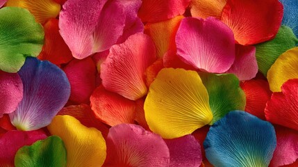 Vibrant Multicolored Flower Petals Background Macro Texture