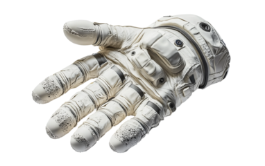Advanced astronaut gloves captured in high detail with textures and functional design