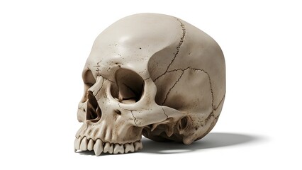 Obraz premium Human Skull Ultra Realistic Side View – Bone Anatomy Illustration