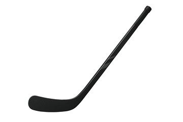 Realistic black carbon fiber ice hockey stick isolated on white background for professional sports equipment design