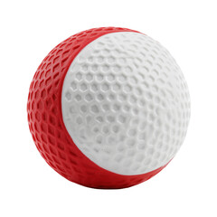 Vibrant red and white textured rubber ball for stress relief, hand therapy, or children's playful use.