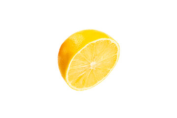 Lemon isolated on white background. Lemon fruits with a slice. Fresh lemon fruits with citrus...