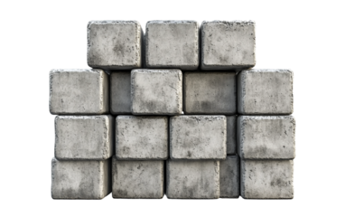 Detailed view of massive concrete slabs arranged in a geometric pattern for building projects