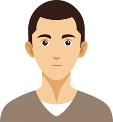 Simple vector illustration of a fair skinned avatar with ivory skin tone