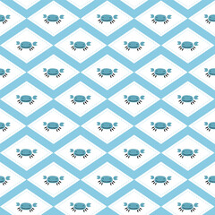 Funny cartoon crabs seamless summer pattern