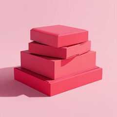 blank packaging red in pink box set