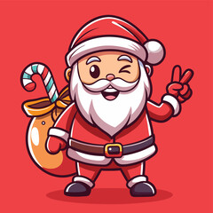 Fun and energetic cartoon santa mascot character design