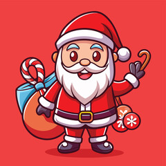 Energetic cartoon santa mascot character design