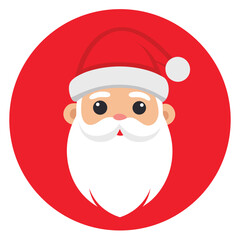 Clean minimalist santa claus logo design