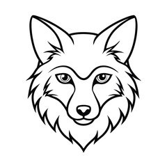 Vector illustration of a wild wolf head silhouette perfect for a black tribal tattoo or isolated mascot symbol