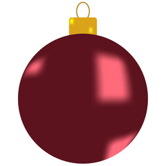 3D illustration beautiful glossy red colored christmas ball rendering isolated