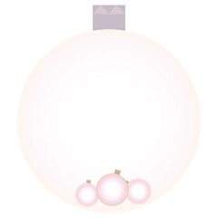Glossy transparent christmas ball with glass flows hanging from top 3D rendering isolated