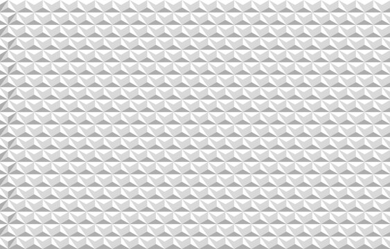 Seamless White and Grey Geometric Pyramid Pattern Background - Abstract 3D Repeating Hexagonal Relief Texture for Modern Architecture