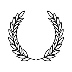 Gold laurel wreath vector illustration: winner award crown frame design