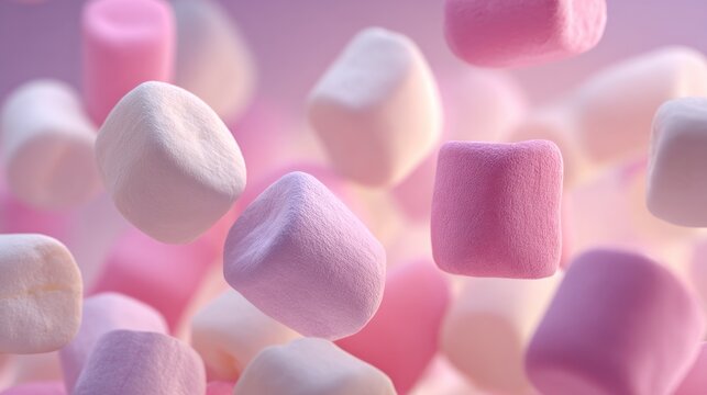 Floating colorful marshmallows