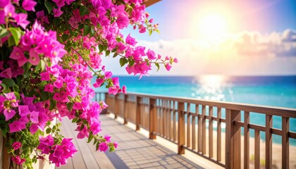 Wooden fence adorned with vibrant flowers rustic fence features colorful blossoms in full bloom