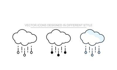 Hail icons set in different style with white background