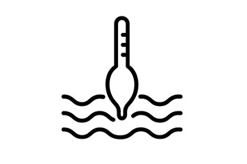 Fototapeta premium Hydrometer Wave Dance. Line style icon of a hydrometer creating wave patterns in liquid, representing proofing hydrometer dance,