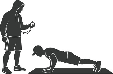 Personal fitness training service vector illustration.