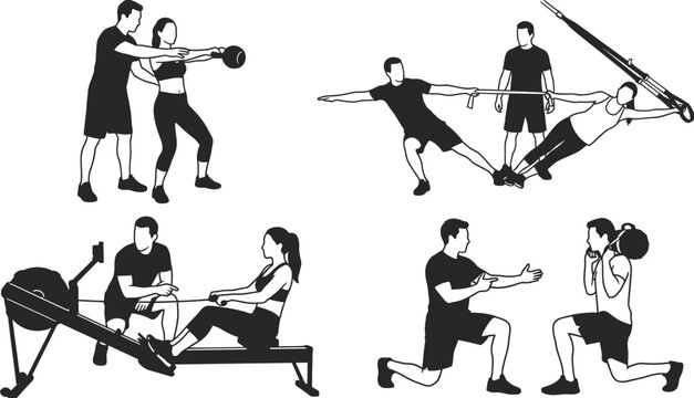 Personal fitness training service vector illustration. - Powered by Adobe