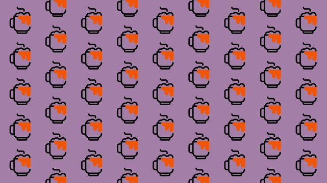 Cute Apple Mug Pattern Background.