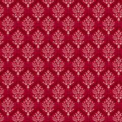 seamless pattern with red flowers