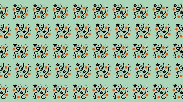 Seamless looping abstract geometric floral pattern animation background.