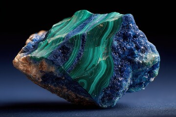 Malachite and Azurite: A striking, detailed image showcasing the rich colors and unique textures of malachite and azurite minerals.