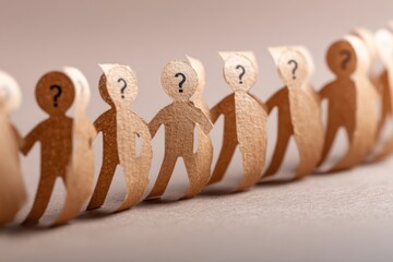 Hiring Concept with Paper Chain Showing Empty Staff Slots
