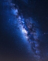 Fototapeta premium Vast Milky Way Galaxy Stretching Across Dark Night Sky Filled With Countless Stars
