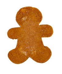 Festive isolated underside back of a gingerbread man cookie texture