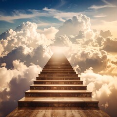 Heavenly stairs to the clouds