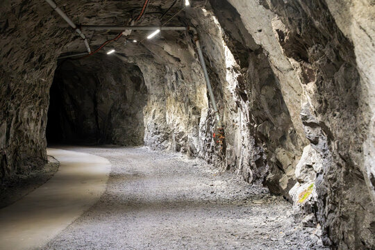 Iron ore mine tunnel in Kiruna Sweden