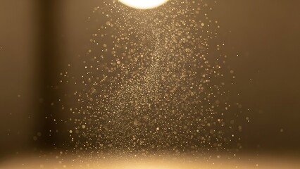 Tiny particles illuminated by a light source creating a magical glowing effect