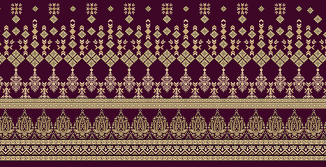 seamless knitted pattern with flowers