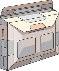 Vector illustration of a laser office printer, digital electronic peripheral device for business document printing and copying