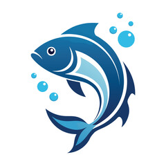 Modern minimalist fish logo design