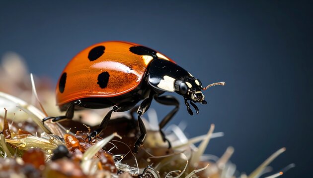 Ladybug close-up on plant