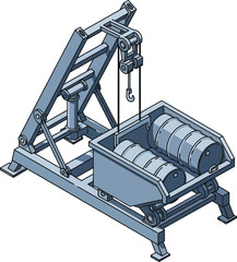 Heavy Lifting Machine: An industrial marvel, engineered for the precise and secure transport of heavy containers.